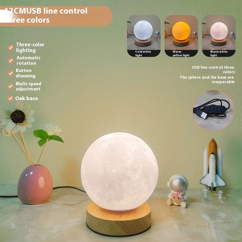 Wooden Based LED Moon Lamp