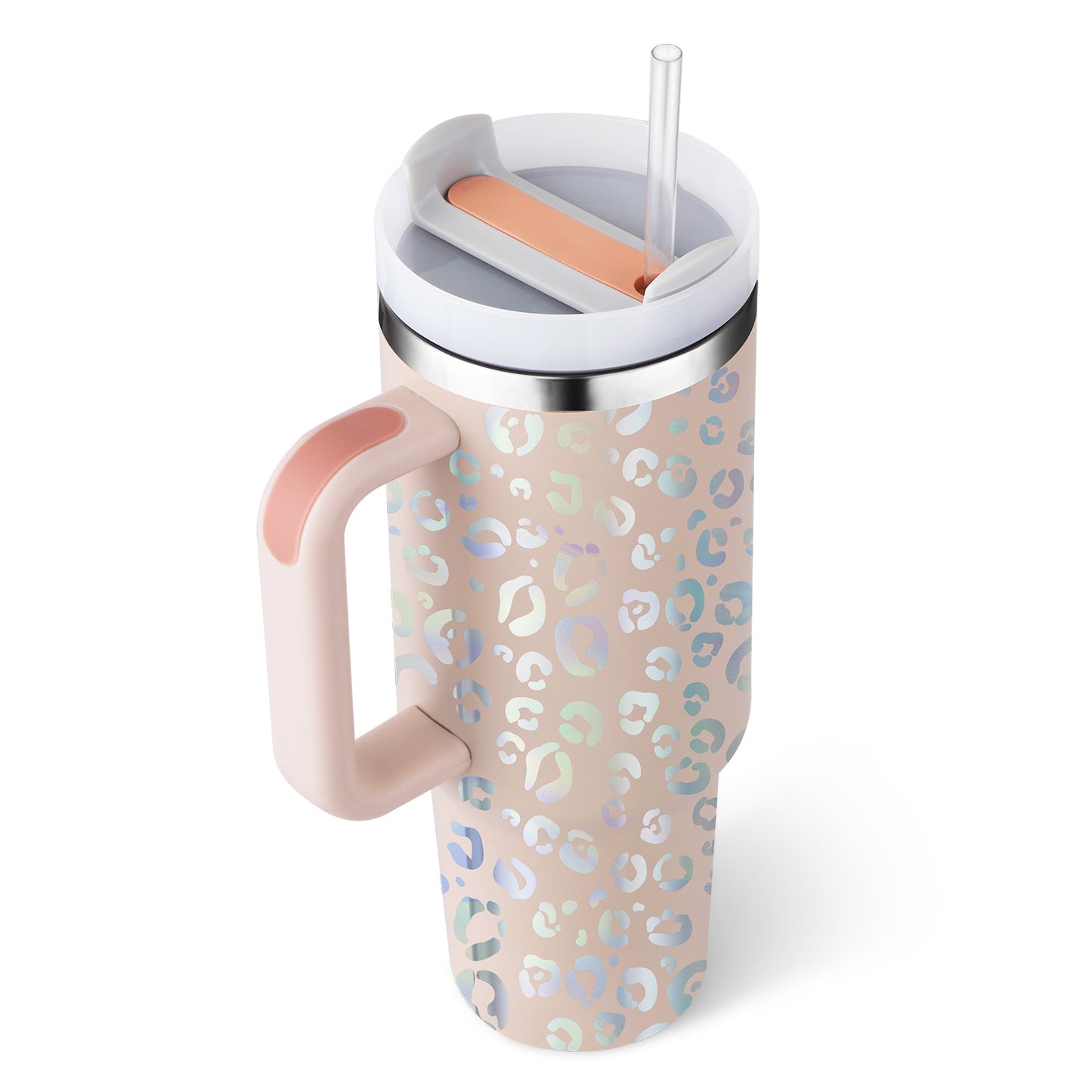 Large 40 oz Stainless Steel Coffee Tumbler – With Lid, Straw & Handle