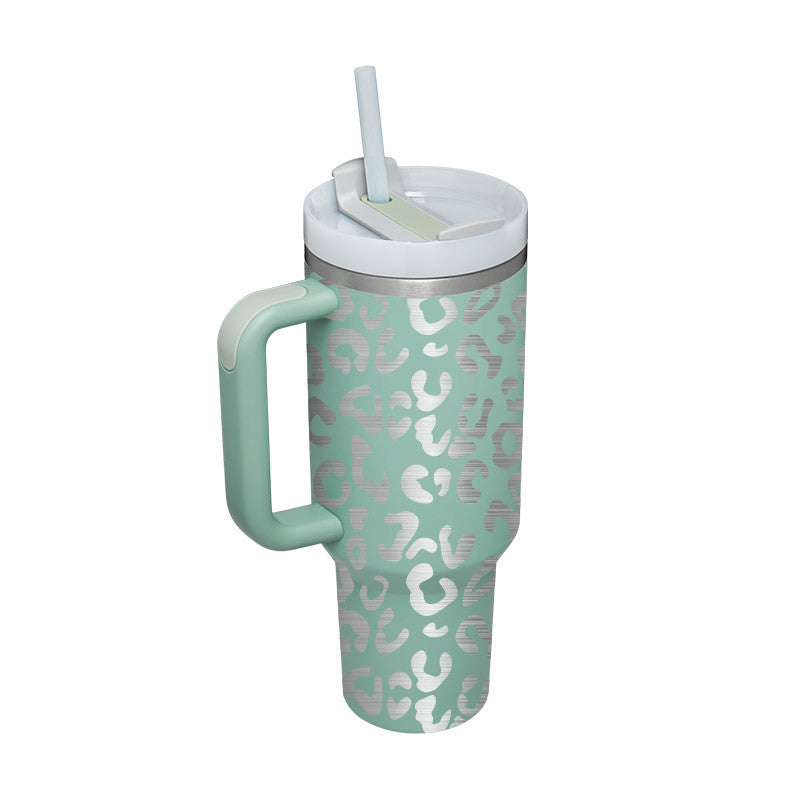 Large 40 oz Stainless Steel Coffee Tumbler – With Lid, Straw & Handle