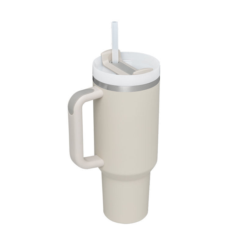 Large 40 oz Stainless Steel Coffee Tumbler – With Lid, Straw & Handle