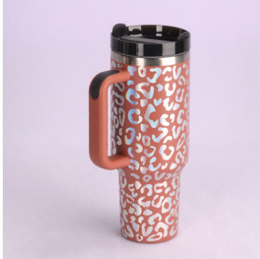 Large 40 oz Stainless Steel Coffee Tumbler – With Lid, Straw & Handle