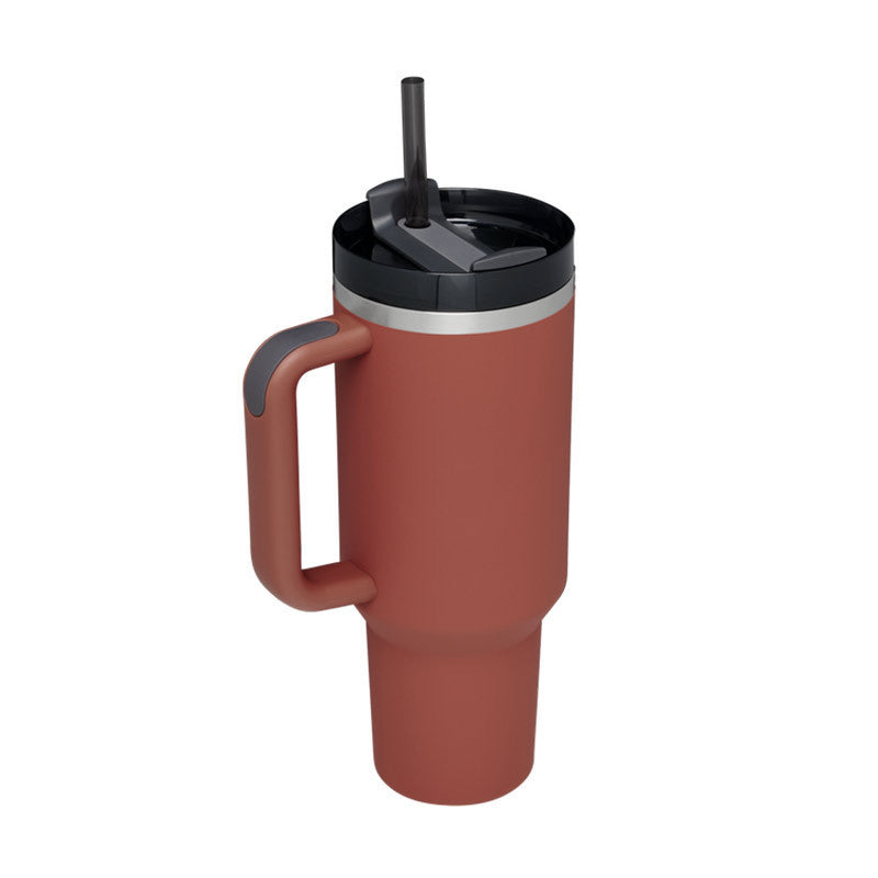 Large 40 oz Stainless Steel Coffee Tumbler – With Lid, Straw & Handle