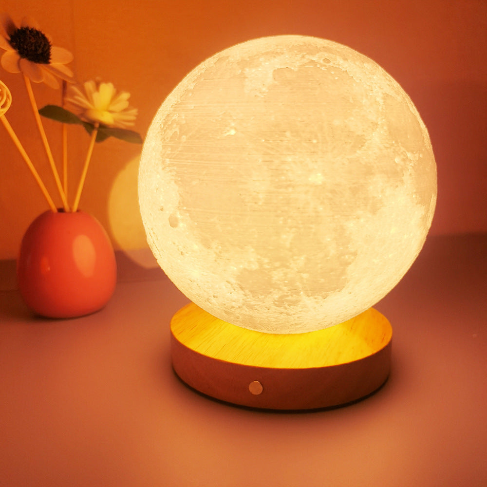 Wooden Based LED Moon Lamp