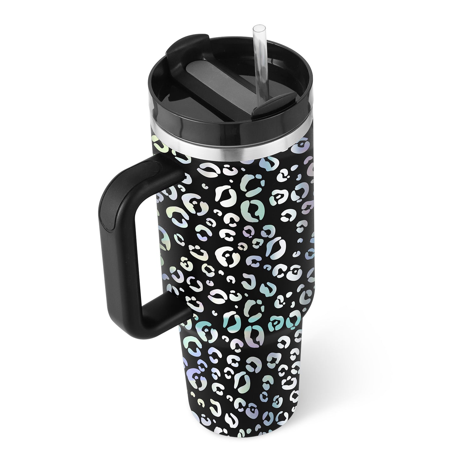 Large 40 oz Stainless Steel Coffee Tumbler – With Lid, Straw & Handle