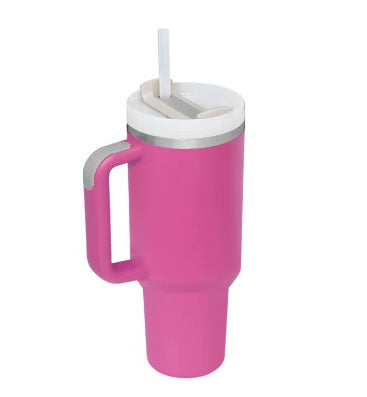 Large 40 oz Stainless Steel Coffee Tumbler – With Lid, Straw & Handle