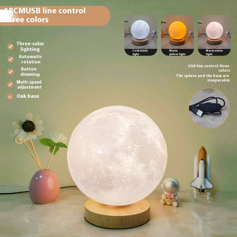 Wooden Based LED Moon Lamp
