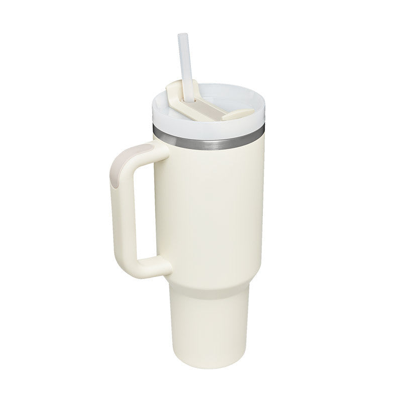 Large 40 oz Stainless Steel Coffee Tumbler – With Lid, Straw & Handle