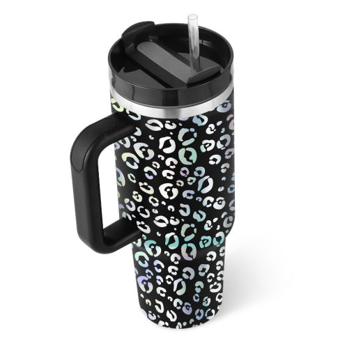 Large 40 oz Stainless Steel Coffee Tumbler – With Lid, Straw & Handle
