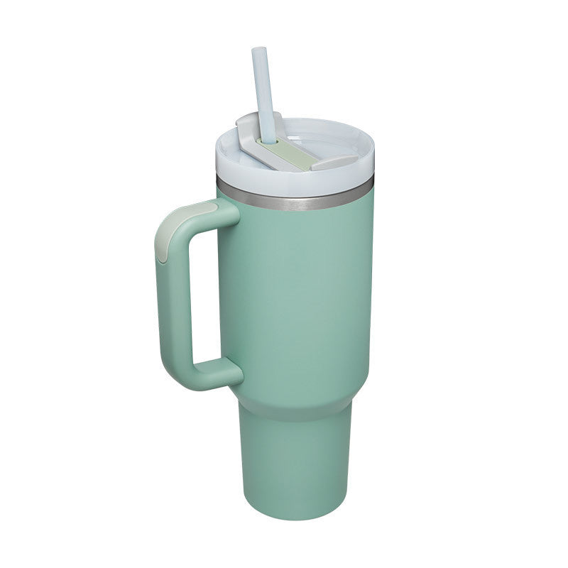 Large 40 oz Stainless Steel Coffee Tumbler – With Lid, Straw & Handle