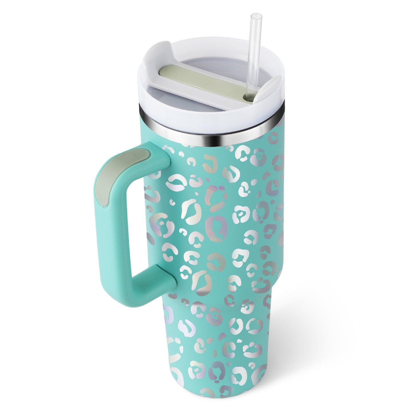 Large 40 oz Stainless Steel Coffee Tumbler – With Lid, Straw & Handle