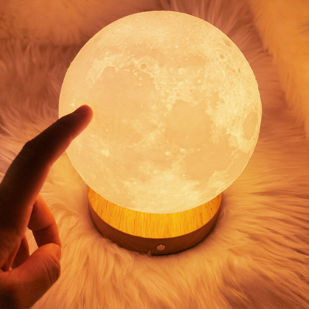 Wooden Based LED Moon Lamp