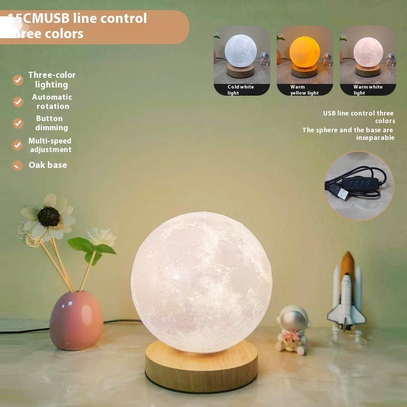 Wooden Based LED Moon Lamp
