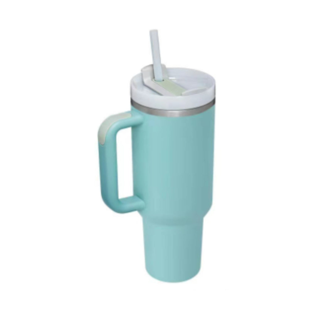 Large 40 oz Stainless Steel Coffee Tumbler – With Lid, Straw & Handle