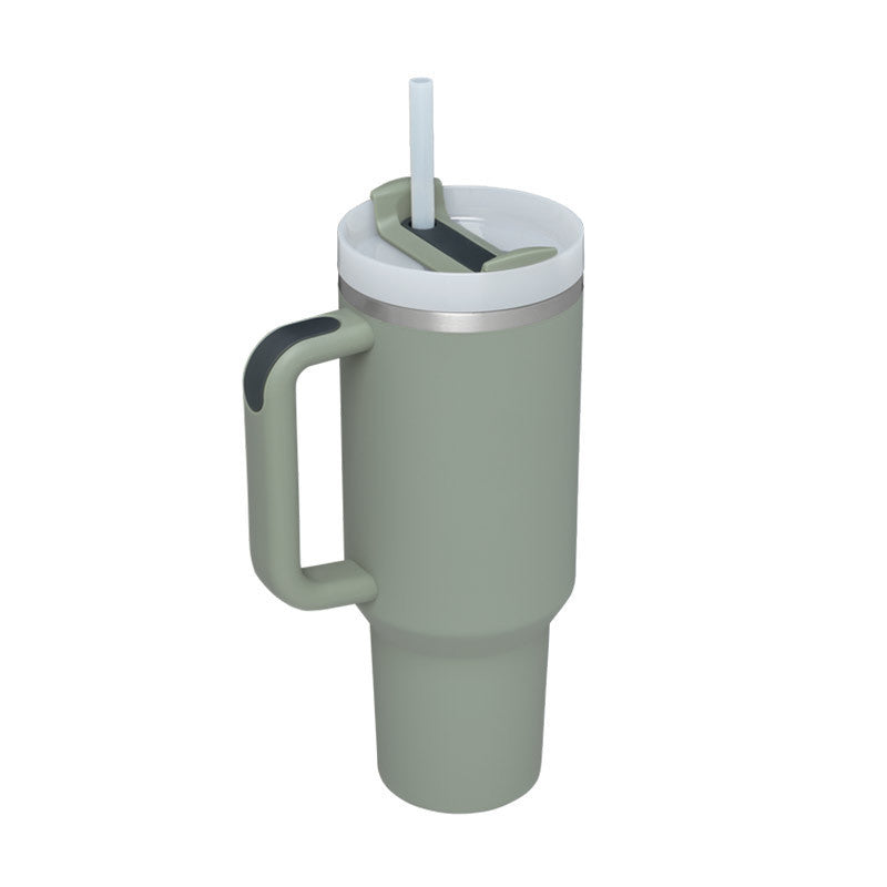 Large 40 oz Stainless Steel Coffee Tumbler – With Lid, Straw & Handle