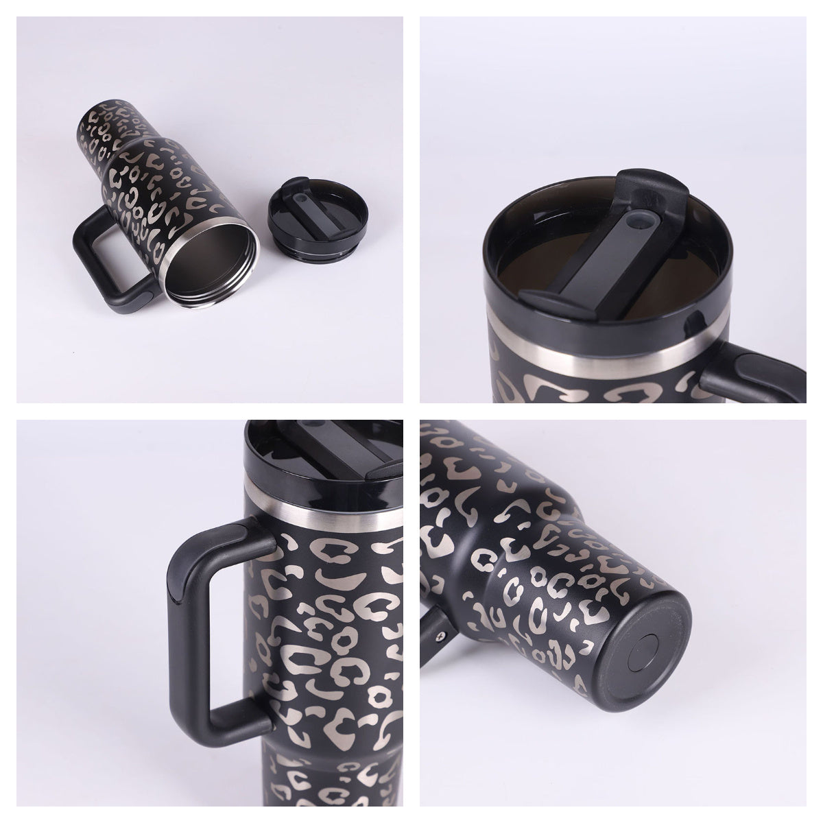 Large 40 oz Stainless Steel Coffee Tumbler – With Lid, Straw & Handle