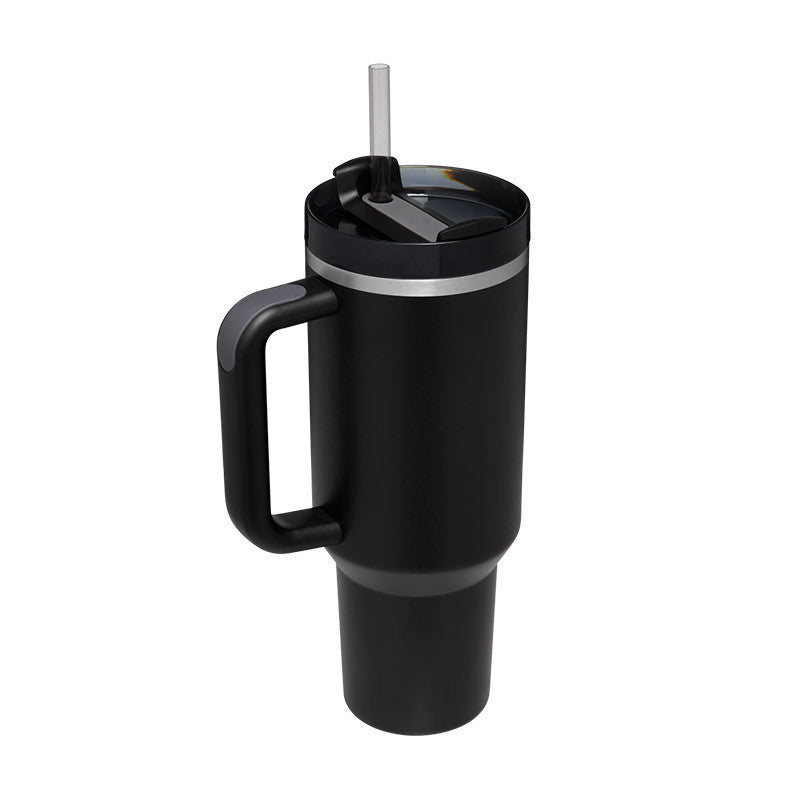 Large 40 oz Stainless Steel Coffee Tumbler – With Lid, Straw & Handle