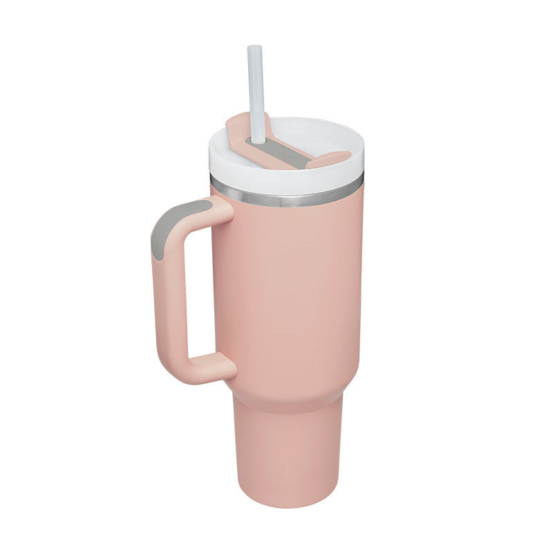 Large 40 oz Stainless Steel Coffee Tumbler – With Lid, Straw & Handle